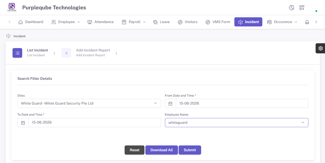 Applied Incident Filters